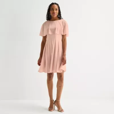 Danny & Nicole Womens Short Sleeve Fit + Flare Dress