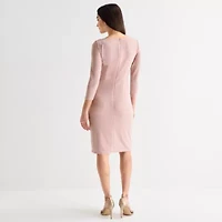 Jessica Howard Womens 3/4 Sleeve Sheath Dress