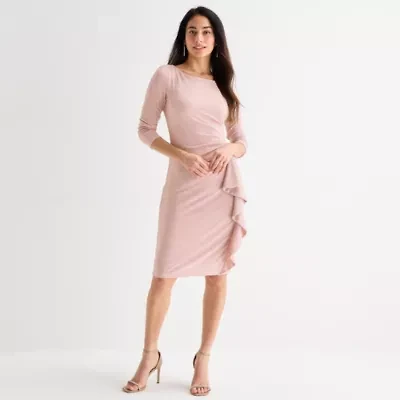 Jessica Howard Womens 3/4 Sleeve Sheath Dress