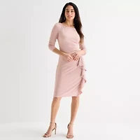 Jessica Howard Womens 3/4 Sleeve Sheath Dress