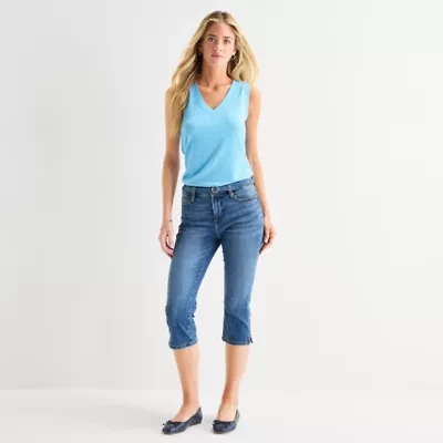 St. John's Bay Womens Tall Mid Rise Capri Jean