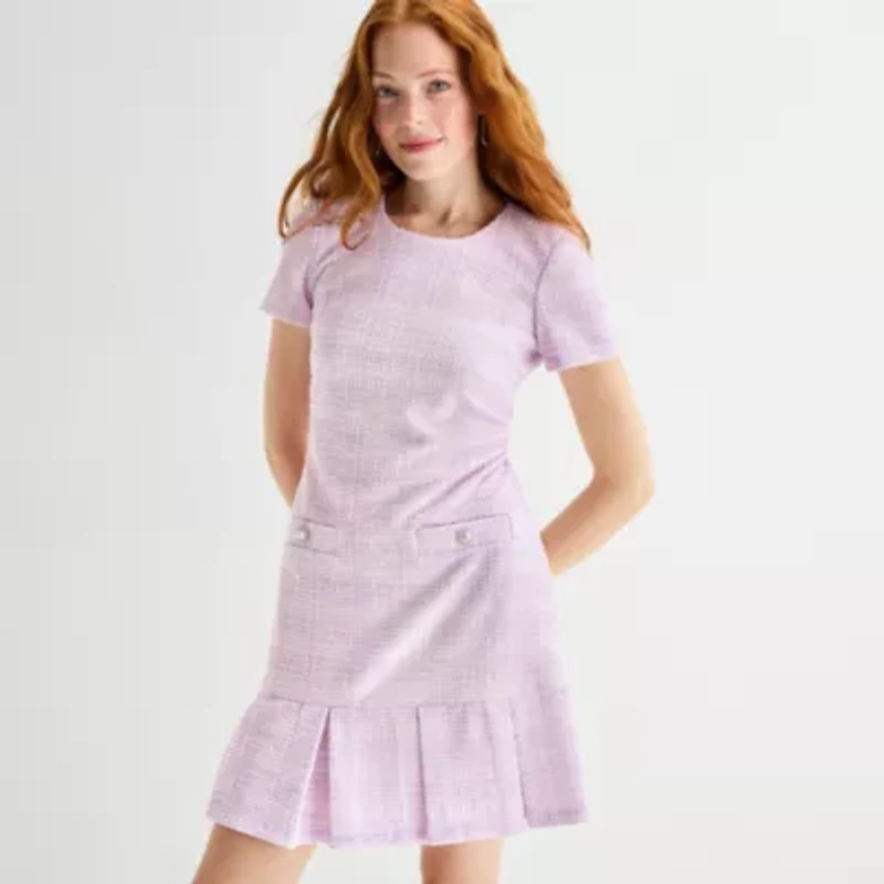 Marc New York Womens Short Sleeve Sheath Dress