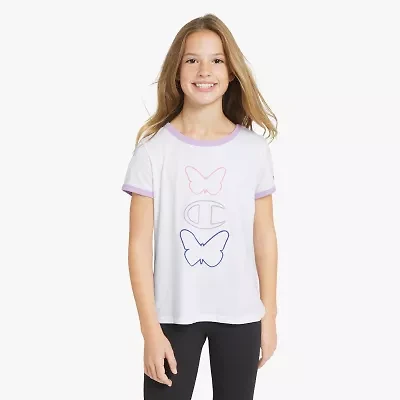 Champion Ringer Big Kid Girls Round Neck Short Sleeve Regular Fit Graphic T-Shirt