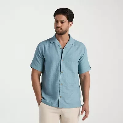 Cubavera Mens Short Sleeve Classic Fit Button-Down Shirt