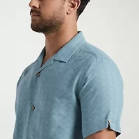 Cubavera Mens Short Sleeve Classic Fit Button-Down Shirt