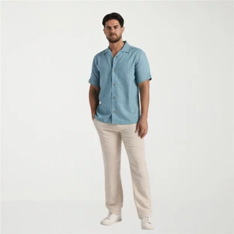 Cubavera Mens Short Sleeve Classic Fit Button-Down Shirt