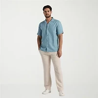 Cubavera Mens Short Sleeve Classic Fit Button-Down Shirt