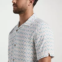 Cubavera Mens Short Sleeve Classic Fit Button-Down Shirt