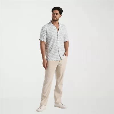 Cubavera Mens Short Sleeve Classic Fit Button-Down Shirt