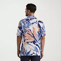 Cubavera Mens Short Sleeve Classic Fit Button-Down Shirt