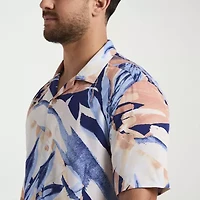 Cubavera Mens Short Sleeve Classic Fit Button-Down Shirt