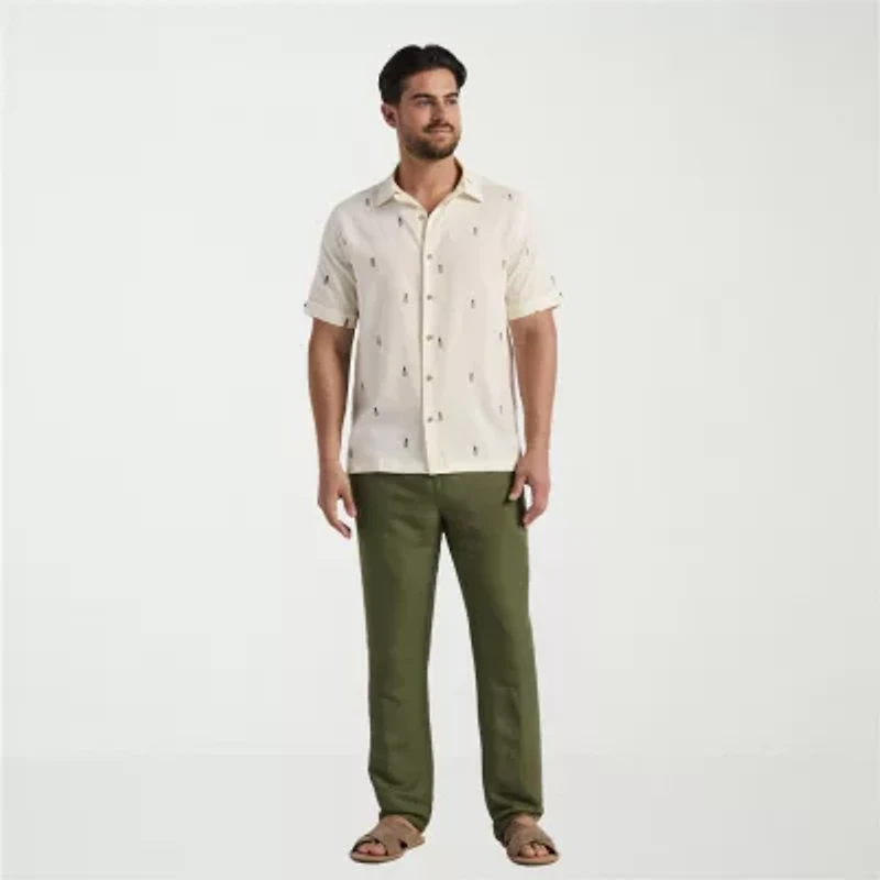 Cubavera Mens Short Sleeve Classic Fit Button-Down Shirt