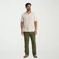 Cubavera Mens Short Sleeve Classic Fit Button-Down Shirt