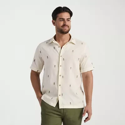 Cubavera Mens Short Sleeve Classic Fit Button-Down Shirt