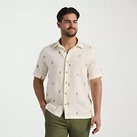 Cubavera Mens Short Sleeve Classic Fit Button-Down Shirt