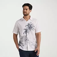 Cubavera Mens Short Sleeve Classic Fit Button-Down Shirt