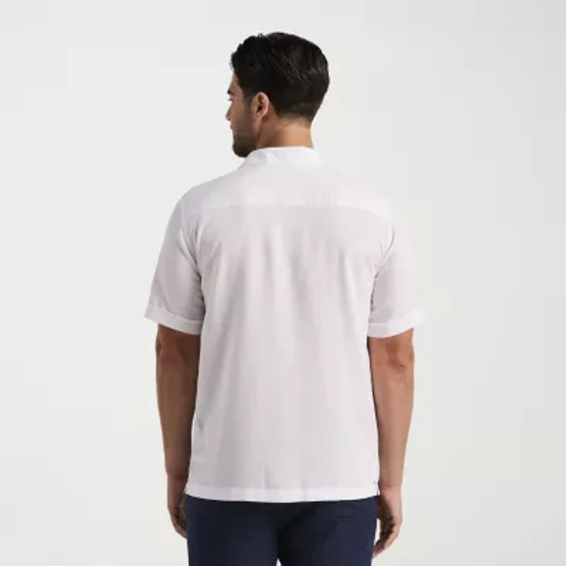 Cubavera Mens Short Sleeve Classic Fit Button-Down Shirt