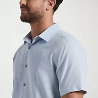 Cubavera Mens Short Sleeve Classic Fit Button-Down Shirt