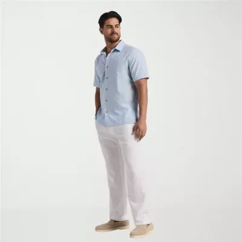 Cubavera Mens Short Sleeve Classic Fit Button-Down Shirt