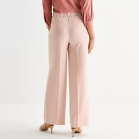 Liz Claiborne Womens Wide Leg Mid Rise Trouser