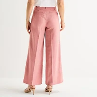 Liz Claiborne Womens Wide Leg Mid Rise Trouser