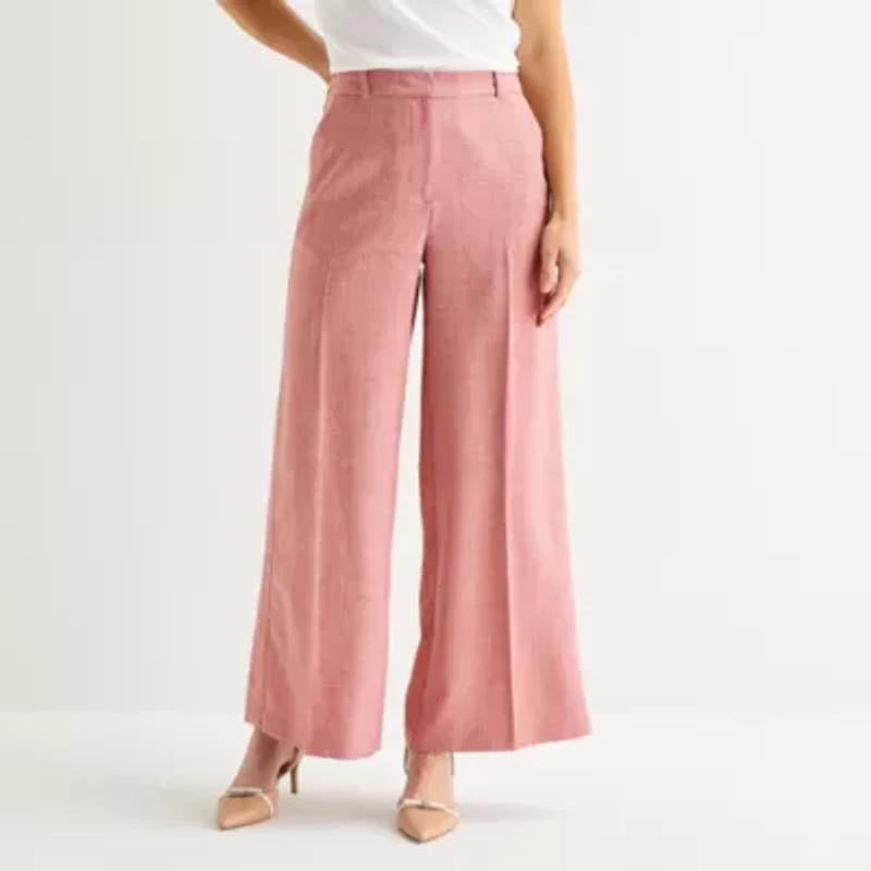 Liz Claiborne Womens Wide Leg Mid Rise Trouser