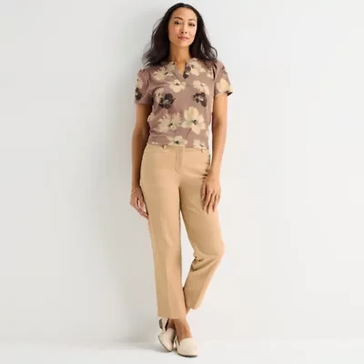 Liz Claiborne Emma Womens Slim Mid Rise Ankle Pant