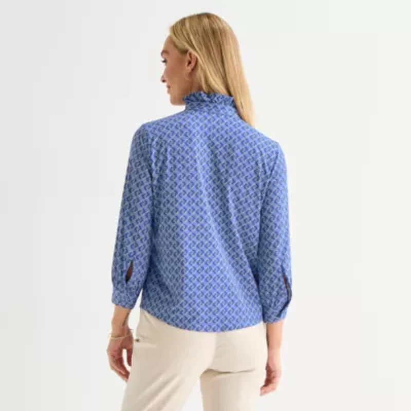 Liz Claiborne Womens Long Sleeve Blouse
