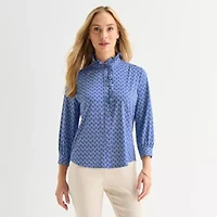 Liz Claiborne Womens Long Sleeve Blouse