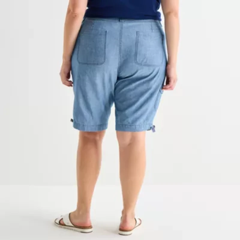St. John's Bay Womens 11 1/2" Plus Cargo Bermuda Short