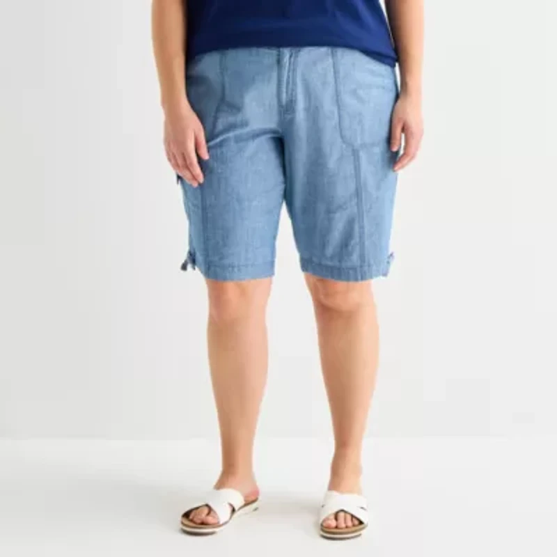St. John's Bay Womens 11 1/2" Plus Cargo Bermuda Short