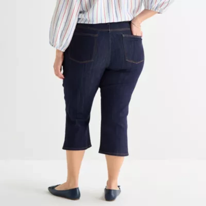 St. John's Bay Womens Plus Mid Rise Capri Jean