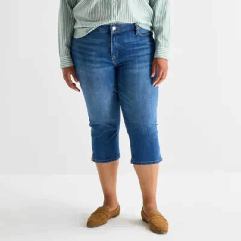 St. John's Bay Womens Plus Capri Jean