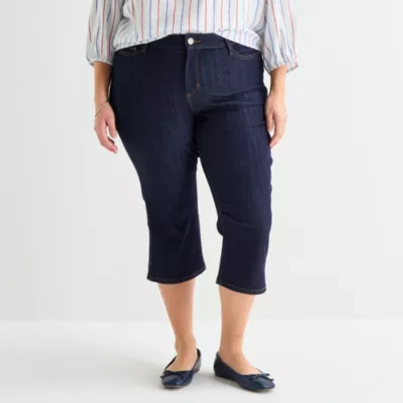 St. John's Bay Womens Plus Mid Rise Capri Jean