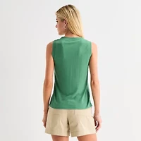 St. John's Bay Womens V Neck Sleeveless Blouse