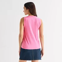 St. John's Bay Womens V Neck Sleeveless Blouse
