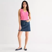 St. John's Bay Womens V Neck Sleeveless Blouse