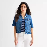 St. John's Bay Womens Denim Lightweight Jacket