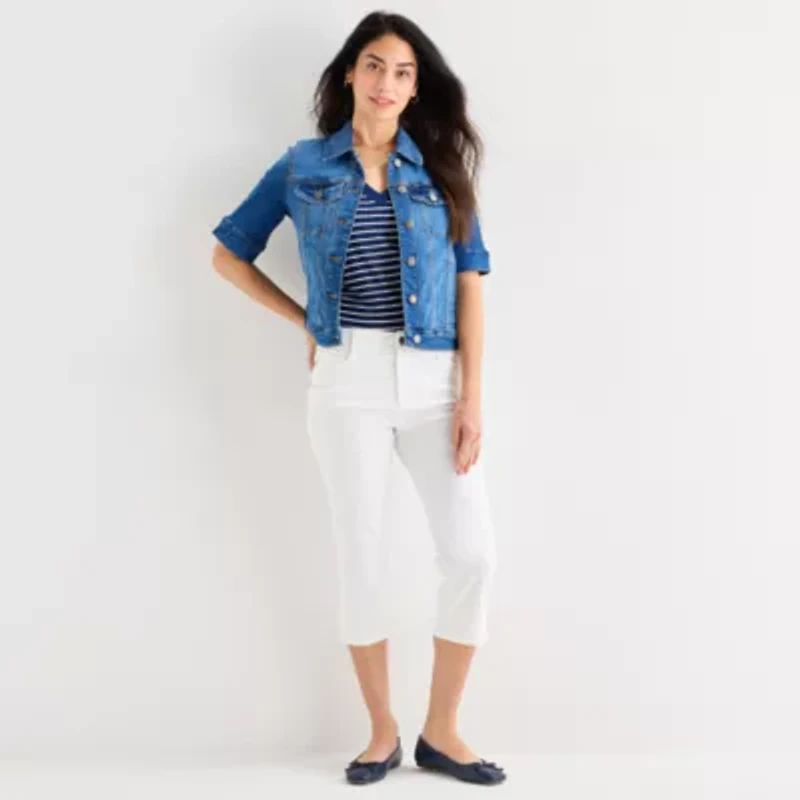 St. John's Bay Womens Denim Lightweight Jacket