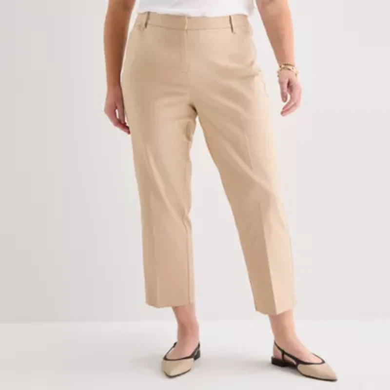 Liz Claiborne Emma Womens Plus Slim Mid Rise Ankle Pant