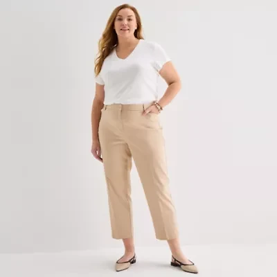 Liz Claiborne Emma Womens Plus Slim Mid Rise Ankle Pant
