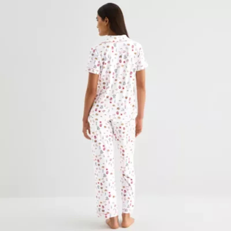 Jaclyn Womens Short Sleeve 2-pc. Pajama Sets