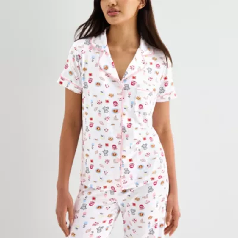Jaclyn Womens Short Sleeve 2-pc. Pajama Sets