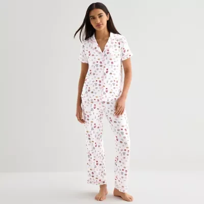 Jaclyn Womens Short Sleeve 2-pc. Pajama Sets
