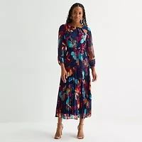 Sandra Darren Womens 3/4 Sleeve Floral Maxi Dress