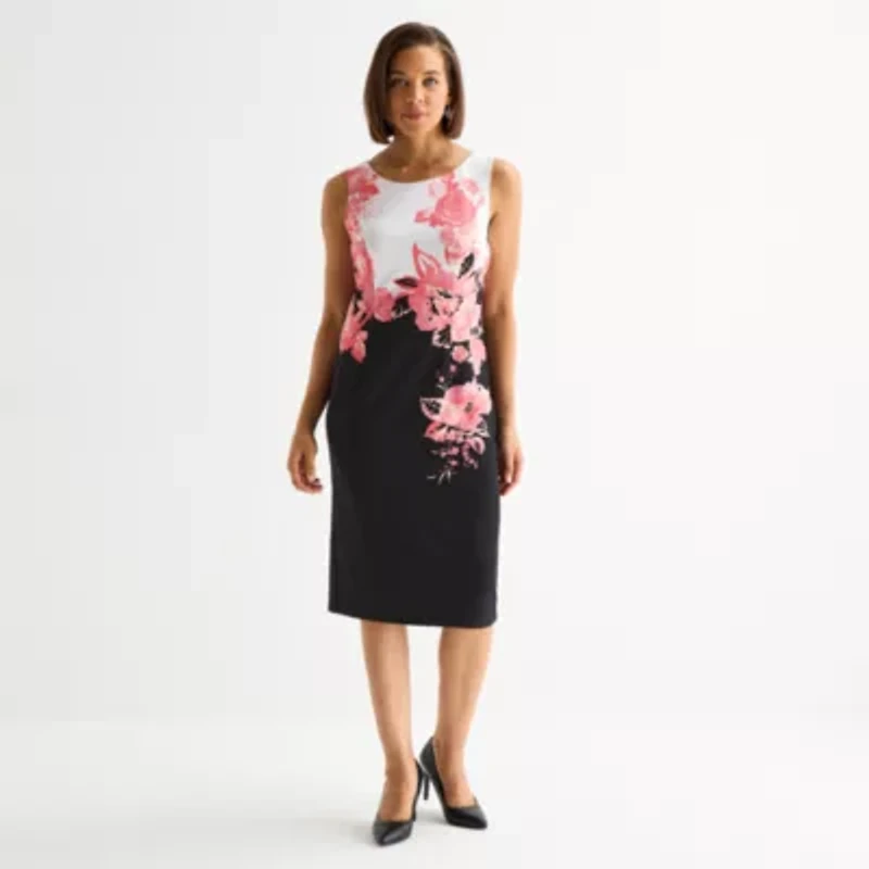 Maya Brooke Womens Floral Jacket Dress