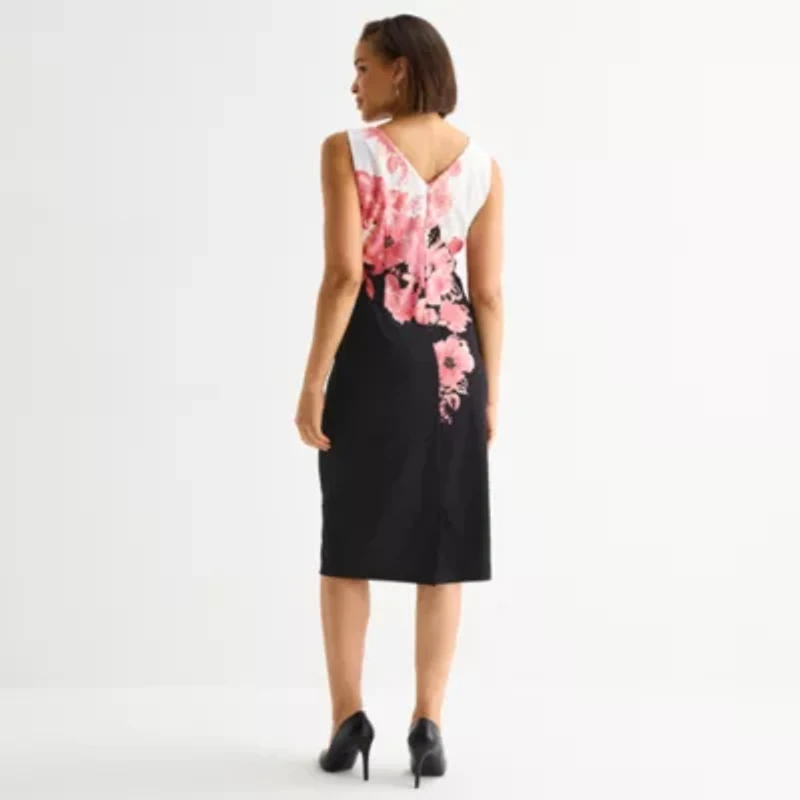 Maya Brooke Womens Floral Jacket Dress
