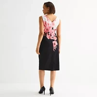 Maya Brooke Womens Floral Jacket Dress