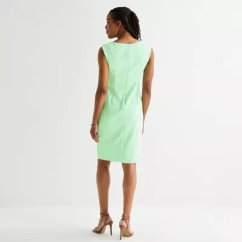 Jessica Howard Womens Short Sleeve Sheath Dress