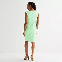 Jessica Howard Womens Short Sleeve Sheath Dress